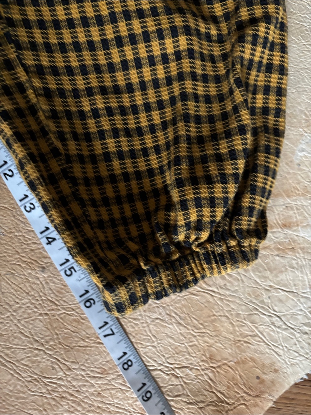 Vintage Yellow and Black Check Cotton Bottoms with flaws. - Picture 15 of 16